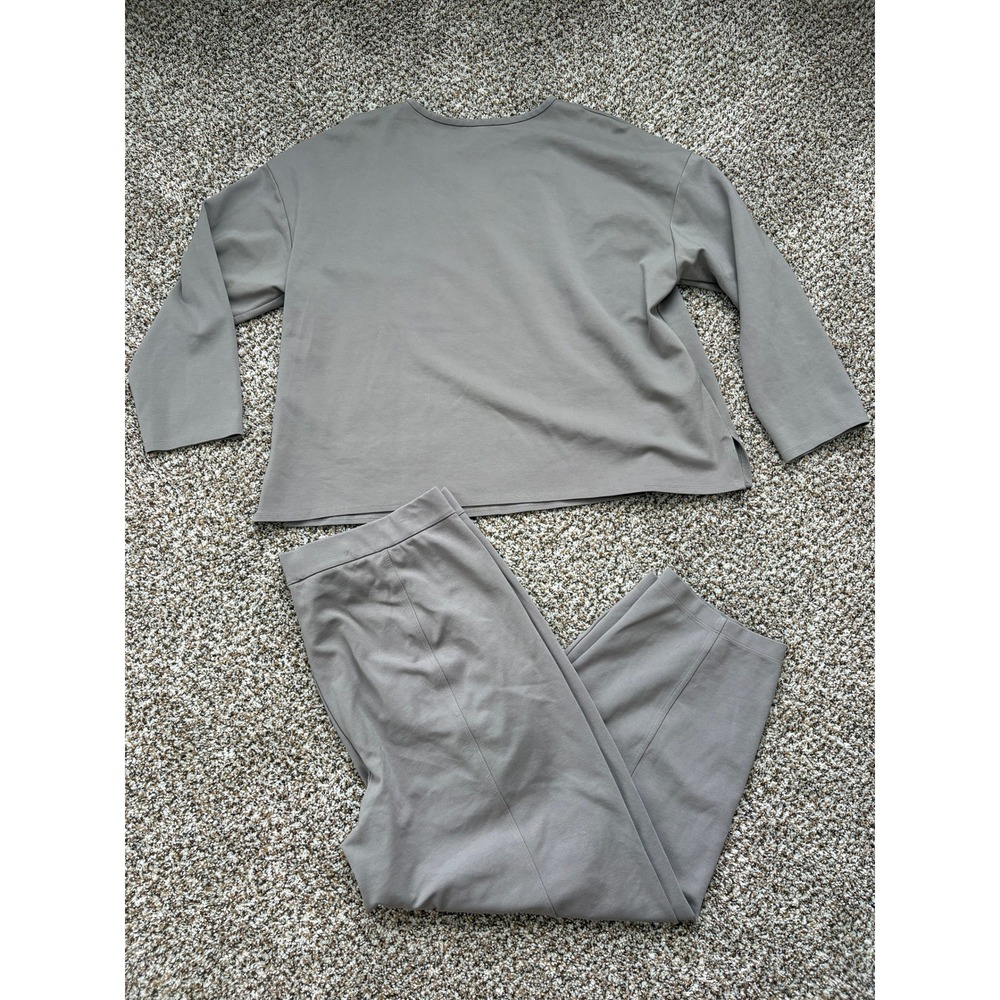 NEW Eileen Fisher Tencel Blend 2-Piece Lounge Set Gray 2 Piece Matching Set - Picture 9 of 9